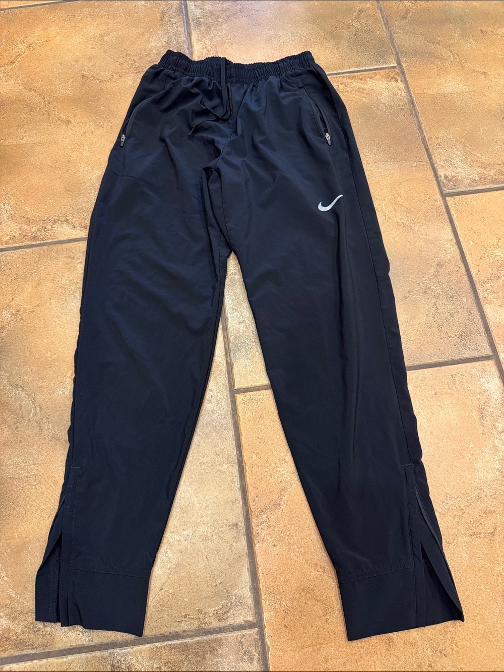 Nike Black Track Pants with White Swoosh